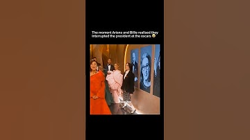 The moment Ariana and Billie realised they interrupted the president at the oscars#shorts #goviral