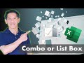 Create a Drop Down List with a Combo Box or List Box