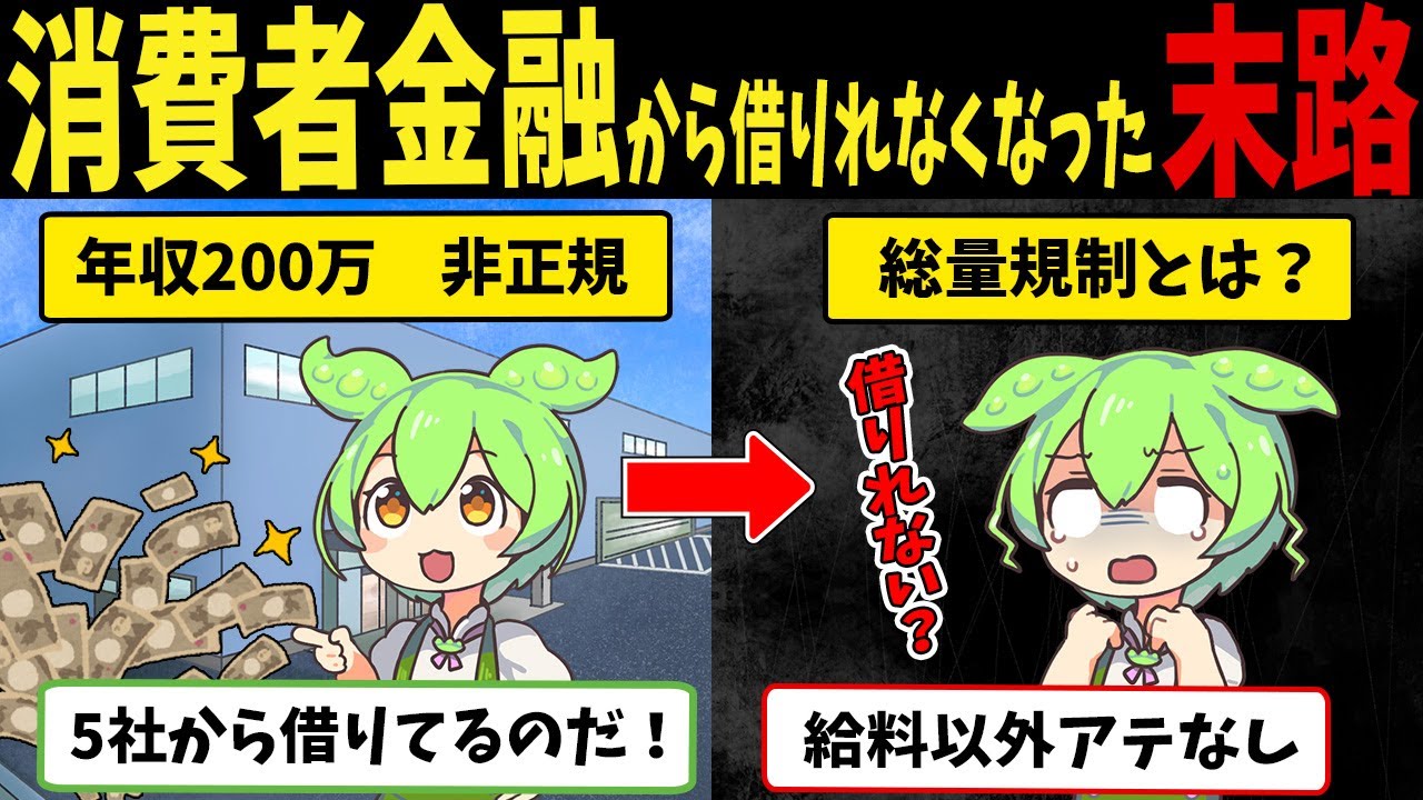 【金融ブラック】年収200万で消費者金融から借りられなくなったずんだもんの末路【ずんだもん闇解説】