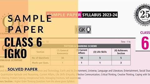 class 6 IGKO sample paper 2023/IGKO class 6 sample paper 2023/class 6 general knowledge Olympiad