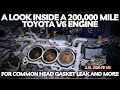 A Look Inside a 200,000 Mile Toyota V6 Engine For a Common Head Gasket Leak