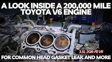 Een blik in een Toyota V6-motor met 320.000 kilometer op zoek naar een veelvoorkomend lek in de k...