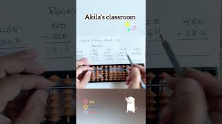 Three digit addition in abacus