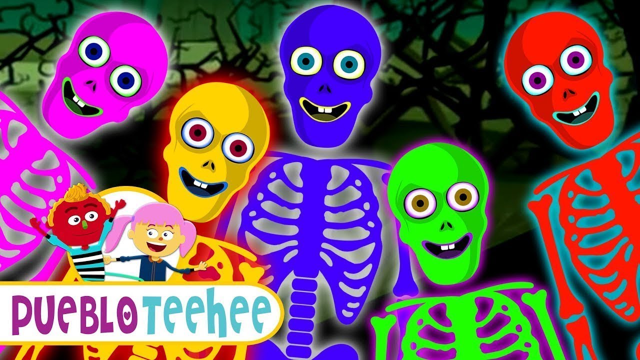 Pueblo Teehee | Los Cinco Esqueletos - Canciones Animadas con Len y Mini