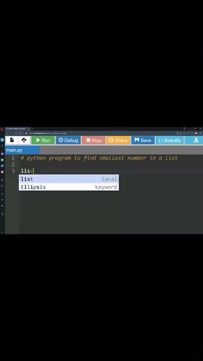 Python program to find smallest number in a list - part 2 - using max ...