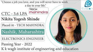 Congrats, Nikita | Selected in TECH MAHINDRA | 3.6 LPA | ELECTRONICS ENGINEER, PoY 2022 | Nashik