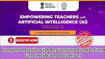 CIET-NCERT Training on "Artificial Intelligence for Teachers" Phase 2 Registration #aiforteachers 