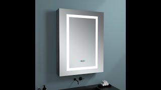 LED Mirror Medicine Cabinet Recessed or Surface Mount Lighted Mirror With Defogger screenshot 4
