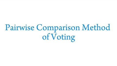Pairwise Comparison Method of Voting