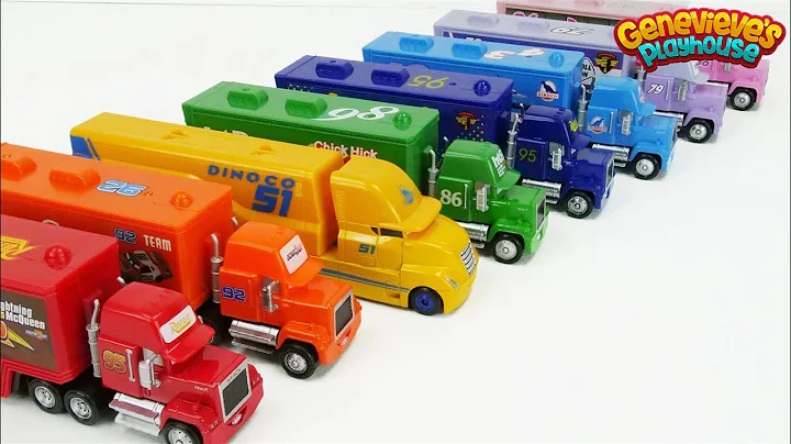 Disney Cars Toy Trucks Color Learning Video for Ki...