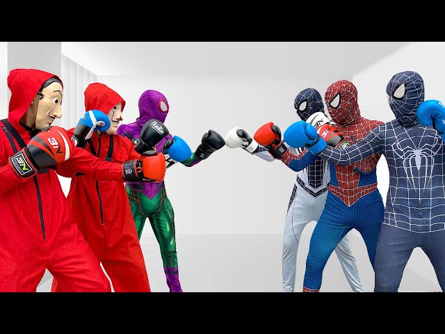 TEAM SPIDER-MAN vs BAD GUY TEAM In Real Life || LIVE ACTION STORY 2 ( All Action ) class=