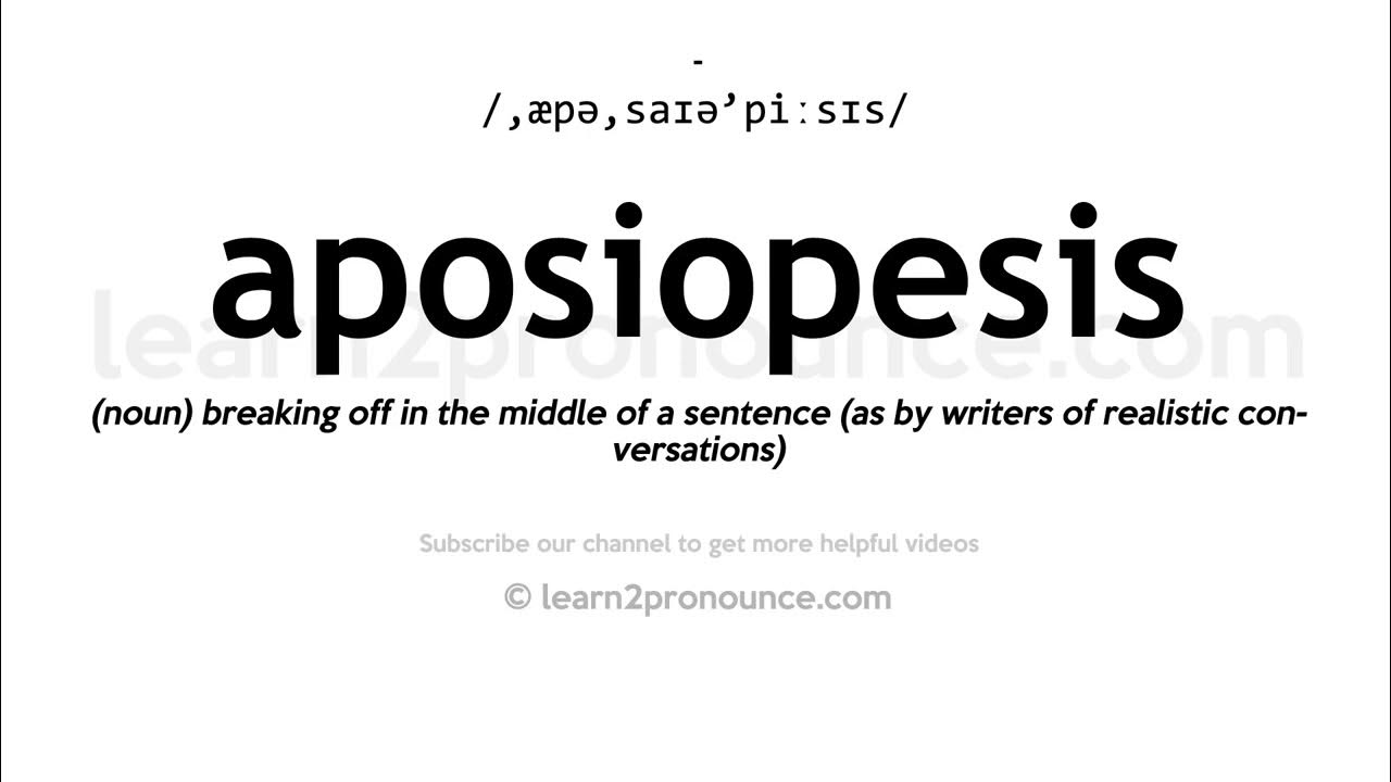 How to pronounce Aposiopesis English pronunciation YouTube
