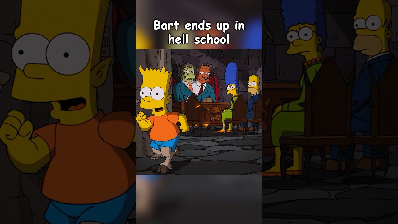 Bart ends up in hell school 