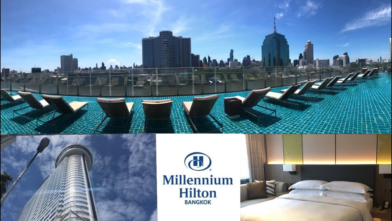 Millennium HILTON Bangkok || Hotel \u0026 room tour 2021|| Executive Lounge + 360 rooftop bar