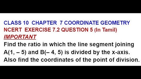 CLASS 10 | CH 7 COORDINATE GEOMETRY  | EXERCISE 7.2 | QUESTION 5 | IMPORTANT | (In Tamil)