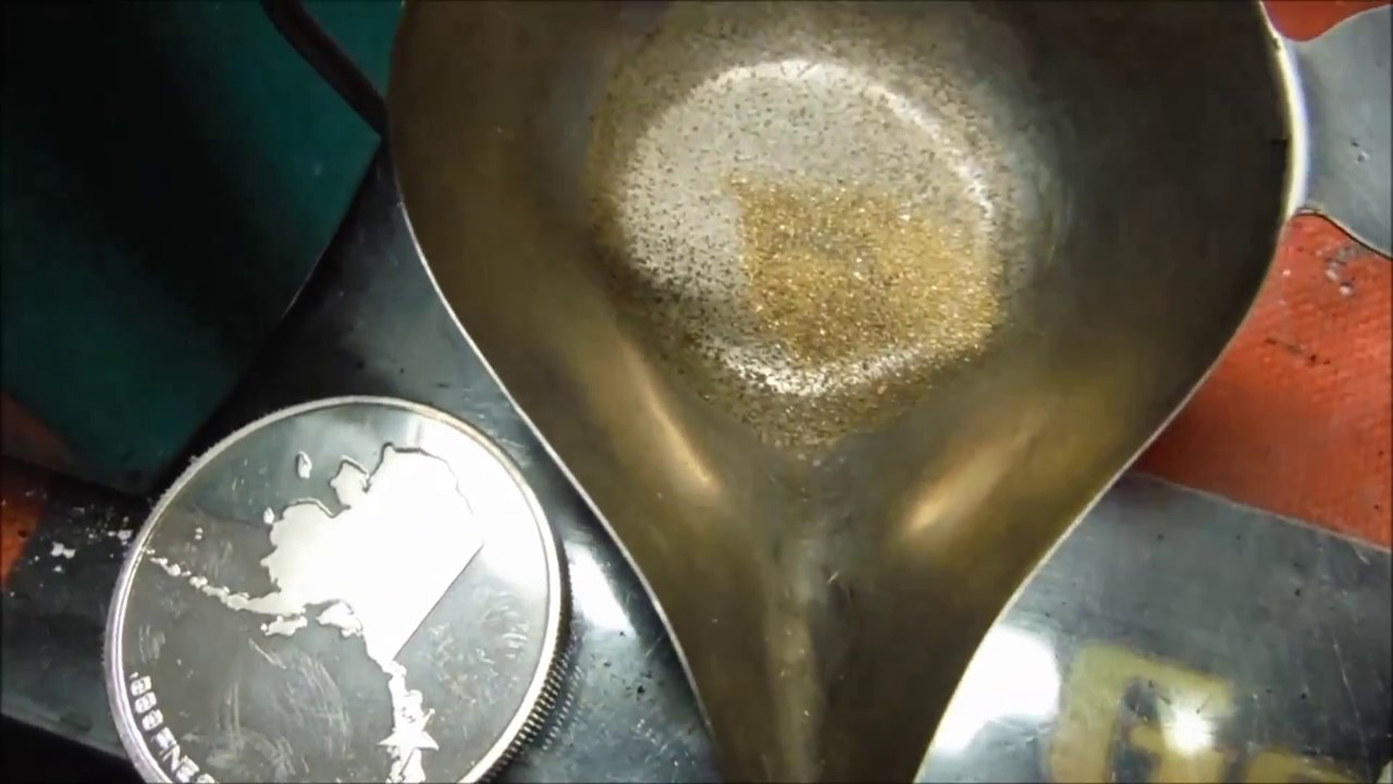 gold cube after 10 grams worth of running the muti sluice - YouTube