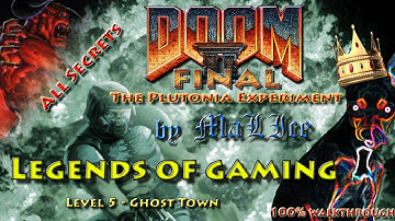Final Doom Plutonia (jDoom) 100% walkthrough - Level 5 Ghost Town (all secrets)