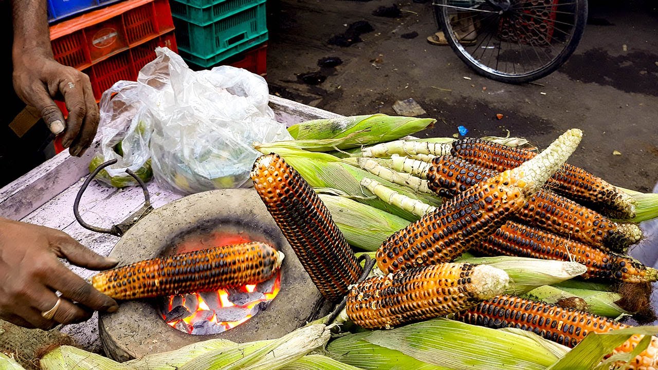 Street Food Masala Sweet Corn Roasted Corn Easy Bhutta Recipe