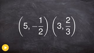 Find the slope between two points with fractions
