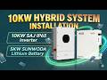10KW Hybrid Solar System Installation - 10KW SAJ IP65 - 5KW POWER SQUARE SUNWODA Lithium Battery