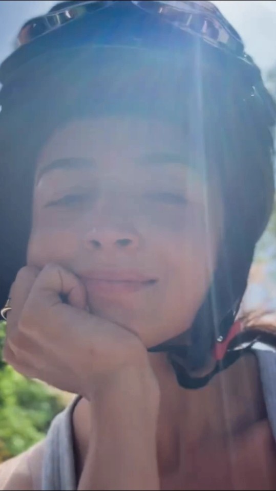 Alia Bhatt's CUTE video as she enjoys bicycle ride with a helmet on! ? #shorts #aliabhatt