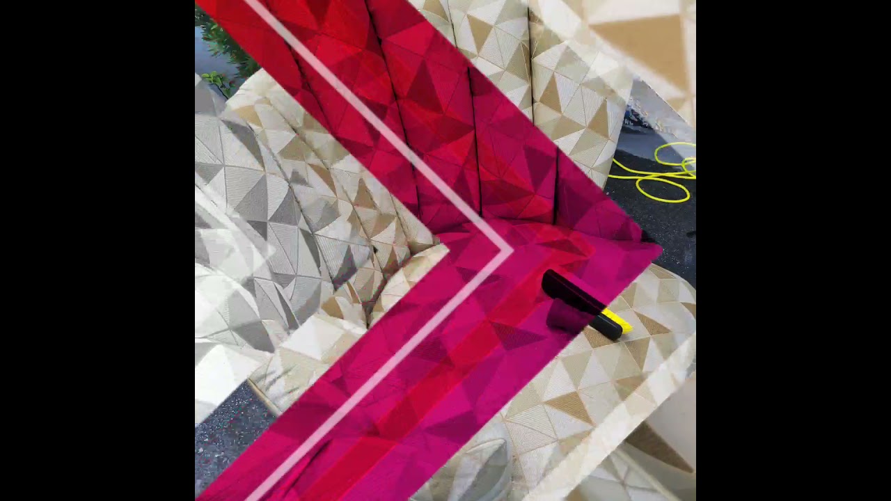 1980's geometric lounge chair, we brought it back! Sofa Cleaning in Miami.