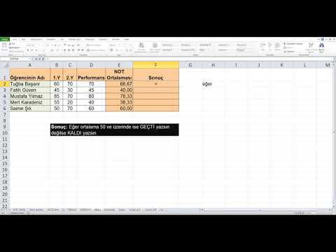 7- Excel'de Eğer