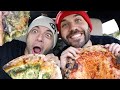 EXTRA CHEESY PIZZA MUKBANG!! (Meat Lovers, Chicken Pesto, Wings, +more) with ILYA!