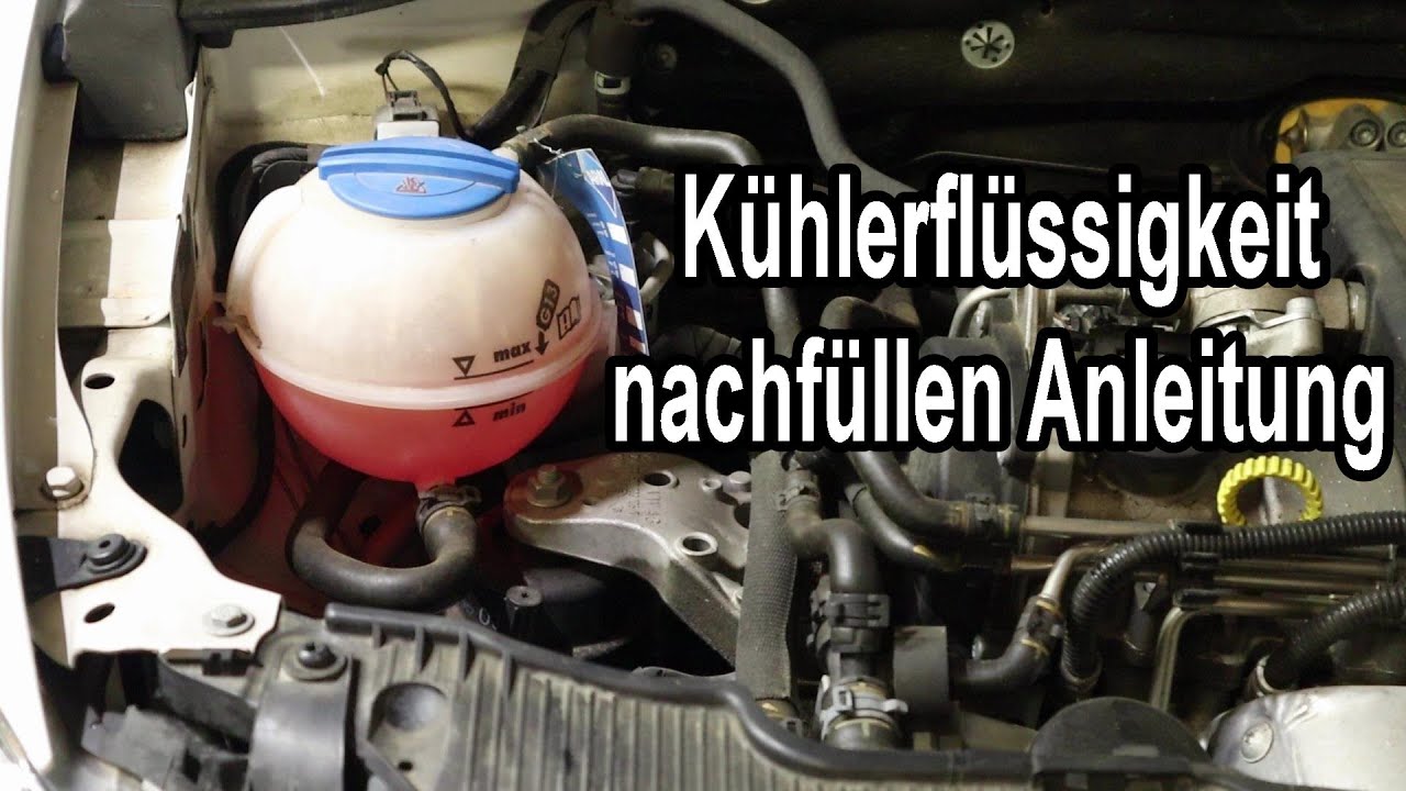 Kühlerflüssigkeit nachfüllen - Kühlerfrostschutz auffüllen - Kühlwasser, &  Kühlerfrostschutz prüfen 