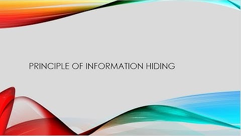 Stage 5 #1 Information Hiding