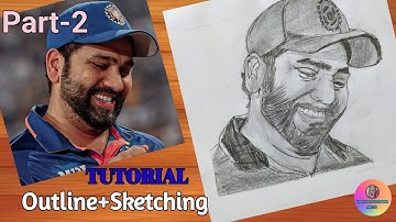 How To Draw Rohit Sharma Portrait//Easy And STEP BY STEP Tutorial For Beginners (Part-2)