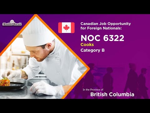 Canadian Job Opportunity for Foreign Nationals: NOC 6322, Job Title Cooks