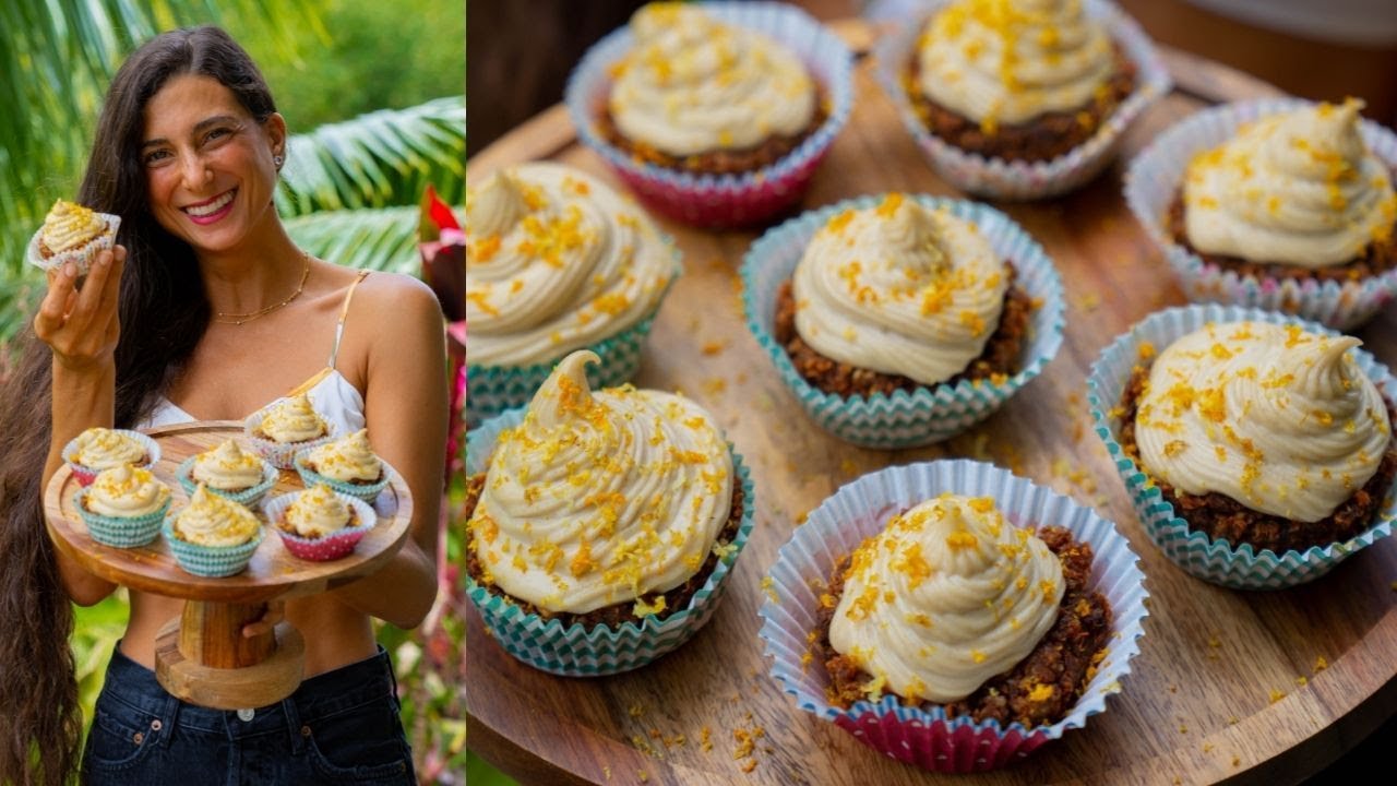 Best Carrot Cupcake Recipe!  FullyRaw Vegan Dessert + Fun Zero Waste Juice Pulp Tips...