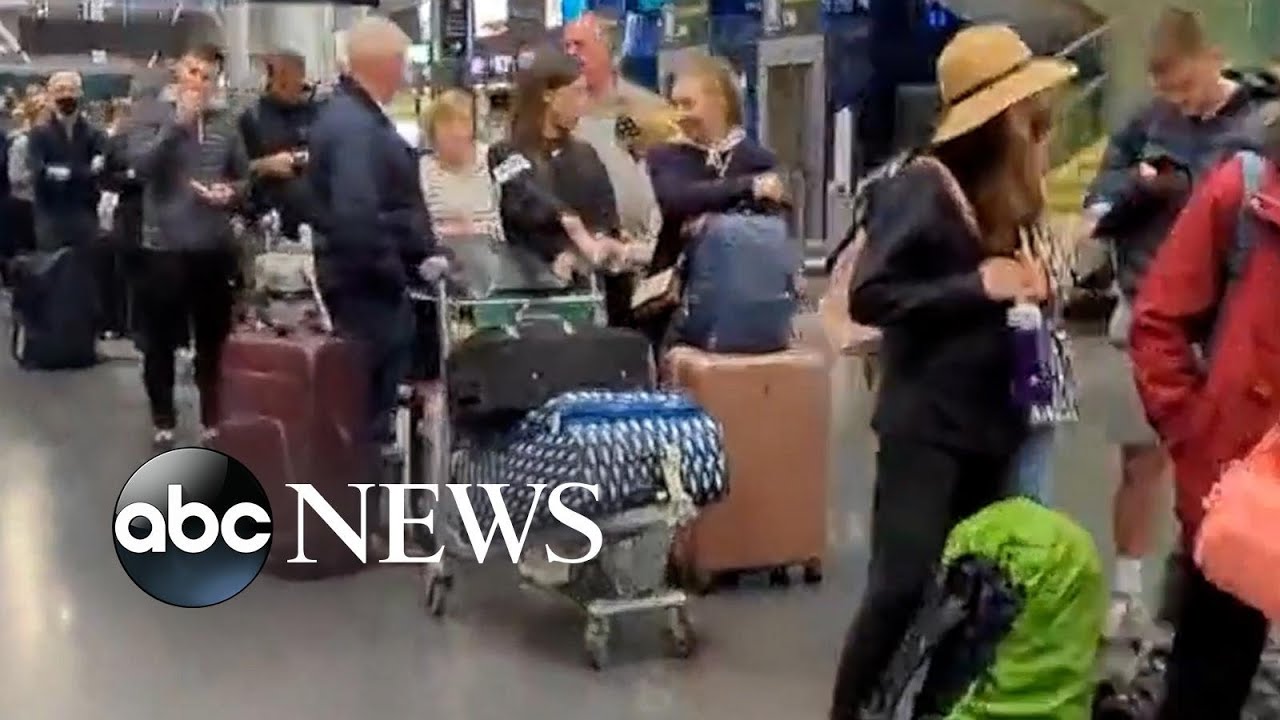 Timelapse footage of long lines at Ireland airport captured