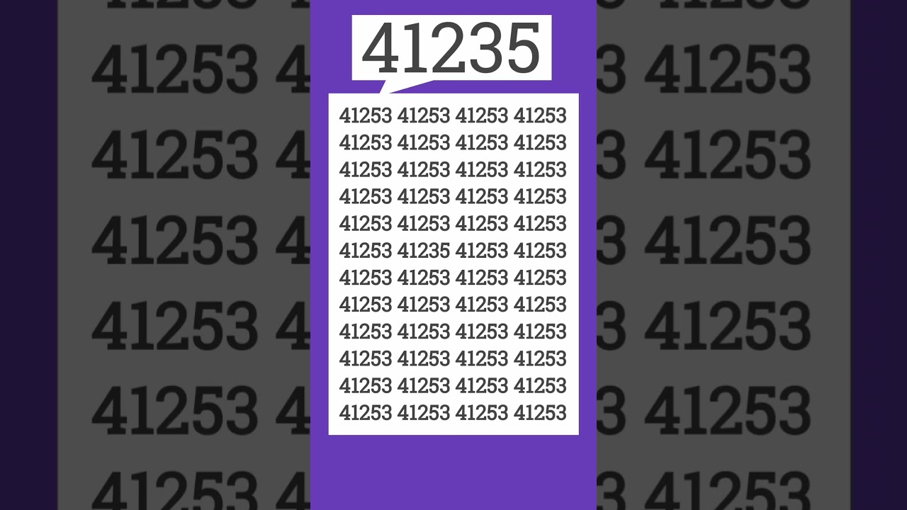 Logically spot the stray 41235 