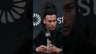Spurs guard Stephon Castle talks about Wemby going down against the 76ers