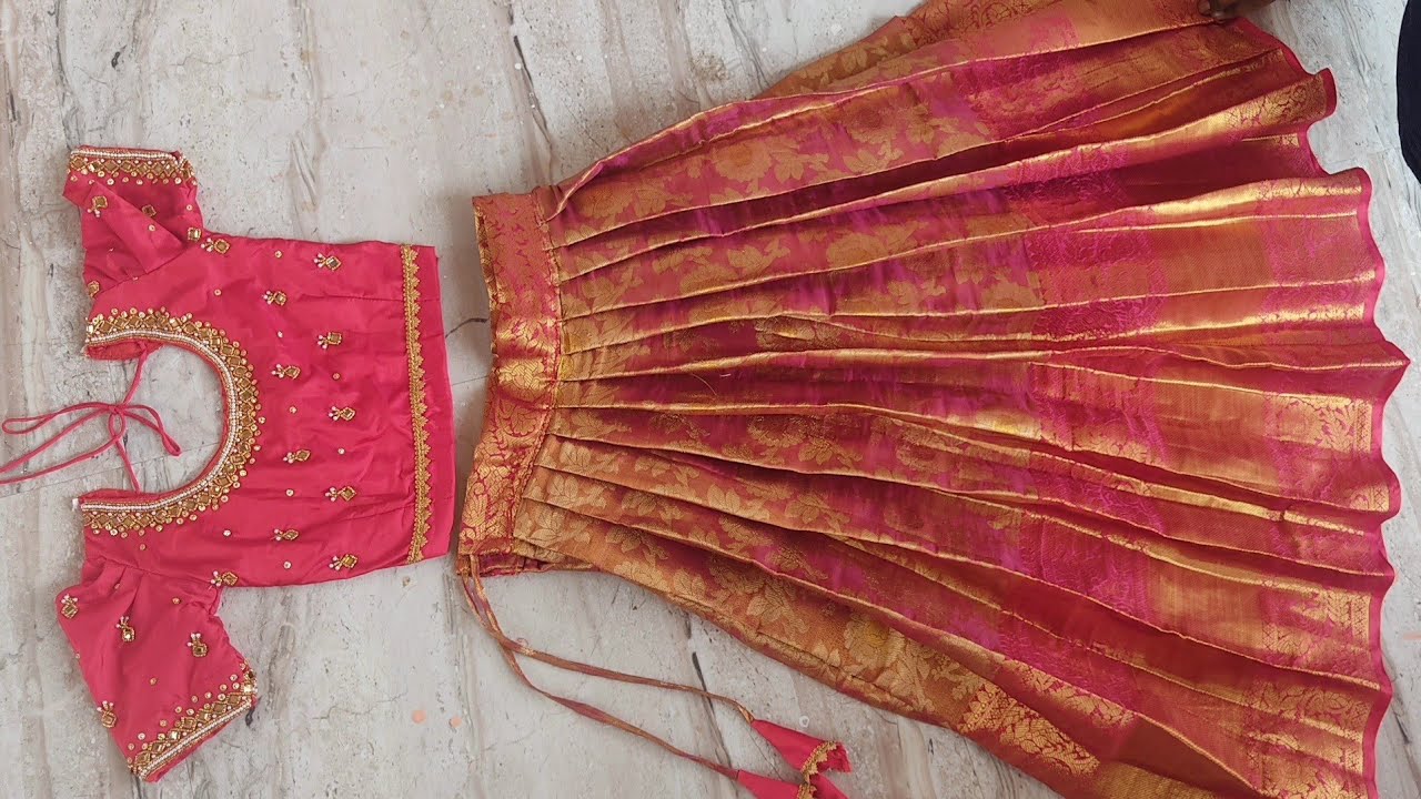 ಕಿಡ್ಸ್ ಲಂಗಾಬ್ಲೌಸ್ ಕಟಿಂಗ್  ಮತ್ತು ಸ್ಟಿಚಿನ್ಗ್ ( kids lehenga cutting and stitching ) #lehenga