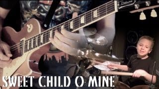 SWEET CHILD O MINE by Guns N Roses | Instrumental Cover ft. @Avery Drummer Molek  (6 Years Old!) chords