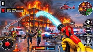 🚒🔥 Fire Fighter Rescue Simulator 3D Gameplay 🔥🚒 Burning Building Worker Evacuation Gameplay screenshot 3
