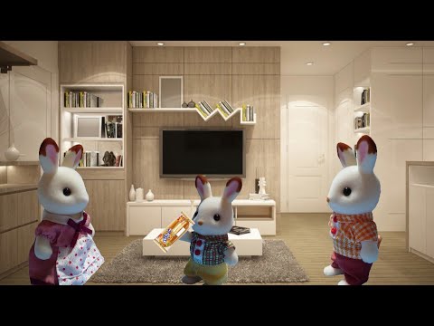 シルバニアファミリー　わ〜い、今日のおやつはまるごとソーセージだぁ♪