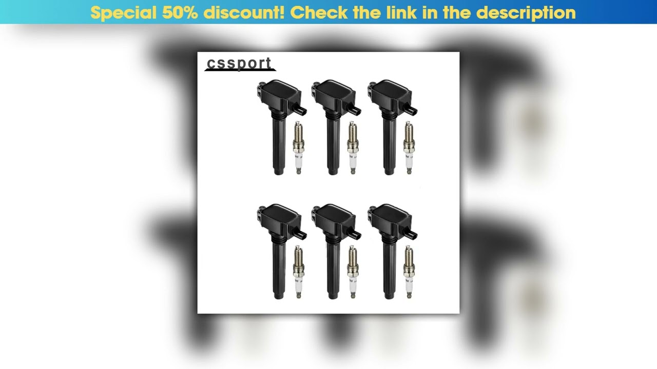 Top 05149168AI 2505484816 5149168AH 5C1848 0221504032 6 Pack Ignition Coils and Spark Plugs for Dod