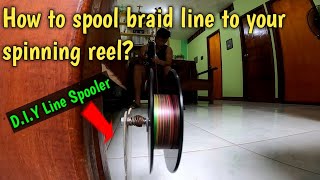 How to spool braided line to your spinning reel??? | DIY Line Spooler