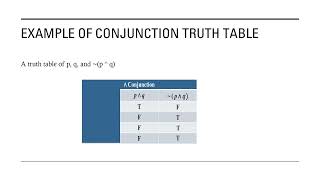 Truth Tables and Compound Statements