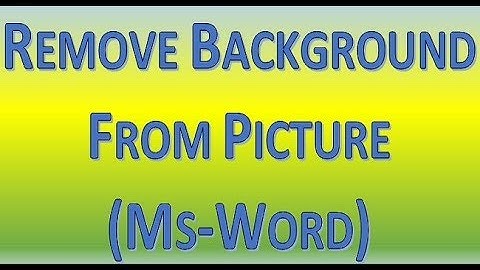 Remove Background From Picture in Ms-Word
