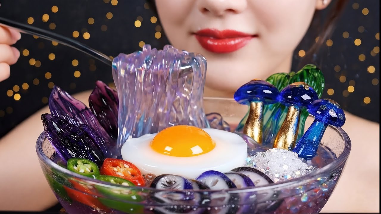 Making Veggie Puple Ramen Bowl with Glass Ingredients- Made from GLASS 100% 🍜