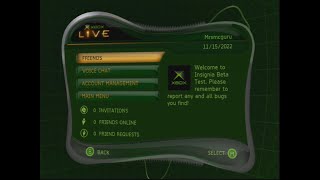 Original Xbox Live Main Menu