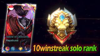 HAYABUSA 10WINSTEARK SOLO RANK!!🔥 bye epic glory screenshot 1