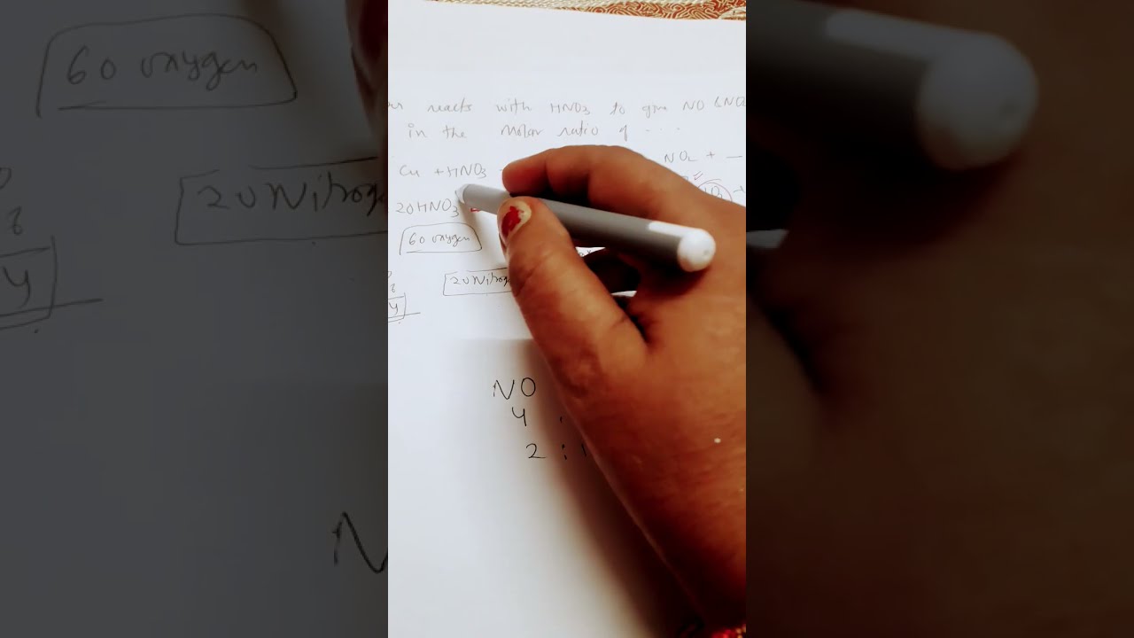 #shorts#Cu reacts with HNO3 give NO ,NO2(ratio& 2other products name?@Veena Dixit Chemistry IIT jee - youtube