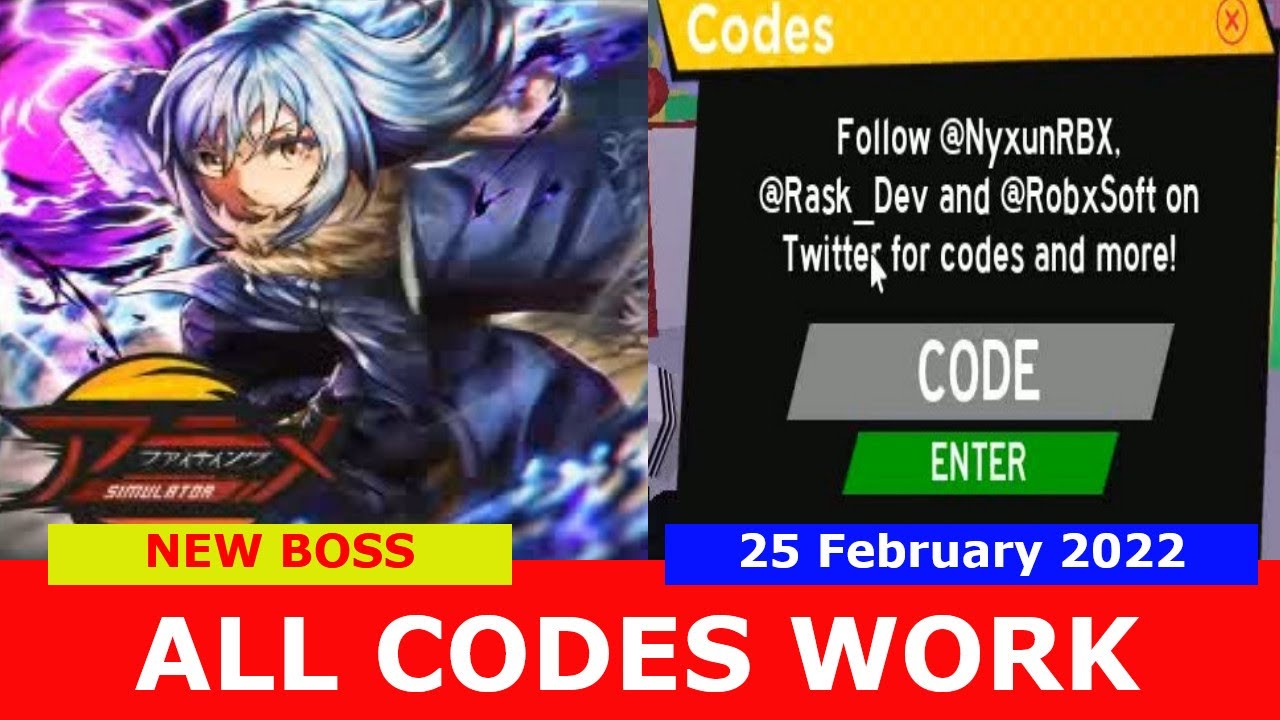  ALL CODES WORK NEW BOSS Anime Fighting Simulator ROBLOX February 25 2022 YouTube