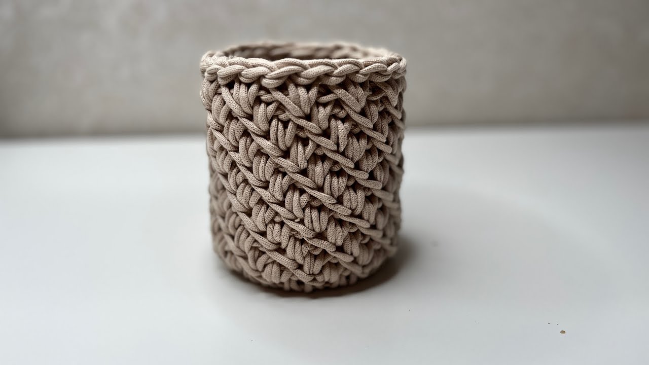 DIY Тренд 2026! 🧺 Вязаная корзина крючком, которую сможет связать даже новичок